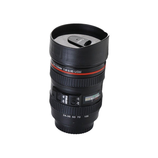 Camera Lens Coffee Mug Flask with Lid – Realistic & Insulated