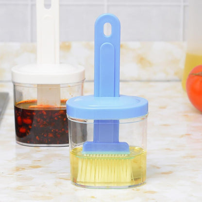 Multi-Purpose Kitchen Oil Brush with Container – Heatproof & BPA-Free