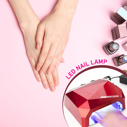 36W LED Nail Dryer Lamp for Gel Polish, Diamond-Shaped UV/LED Curing Light for Manicure & Pedicure