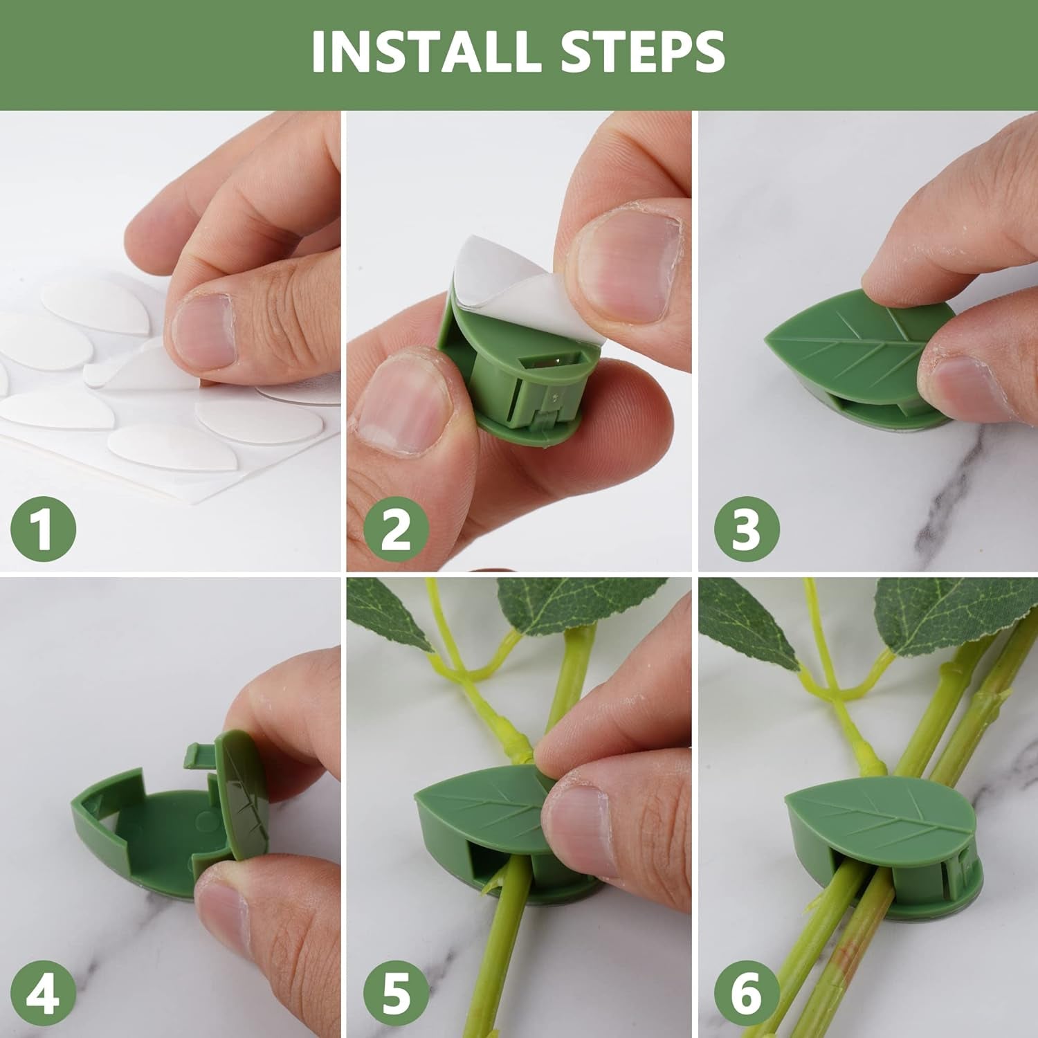Plant Climbing Wall Fixture Clips – Self-Adhesive Vines Support Hooks (Set of 10)