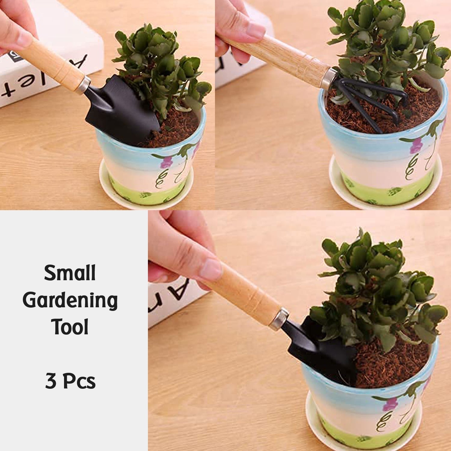 Mini Garden Tool Set – Hand Cultivator, Small Trowel & Garden Fork