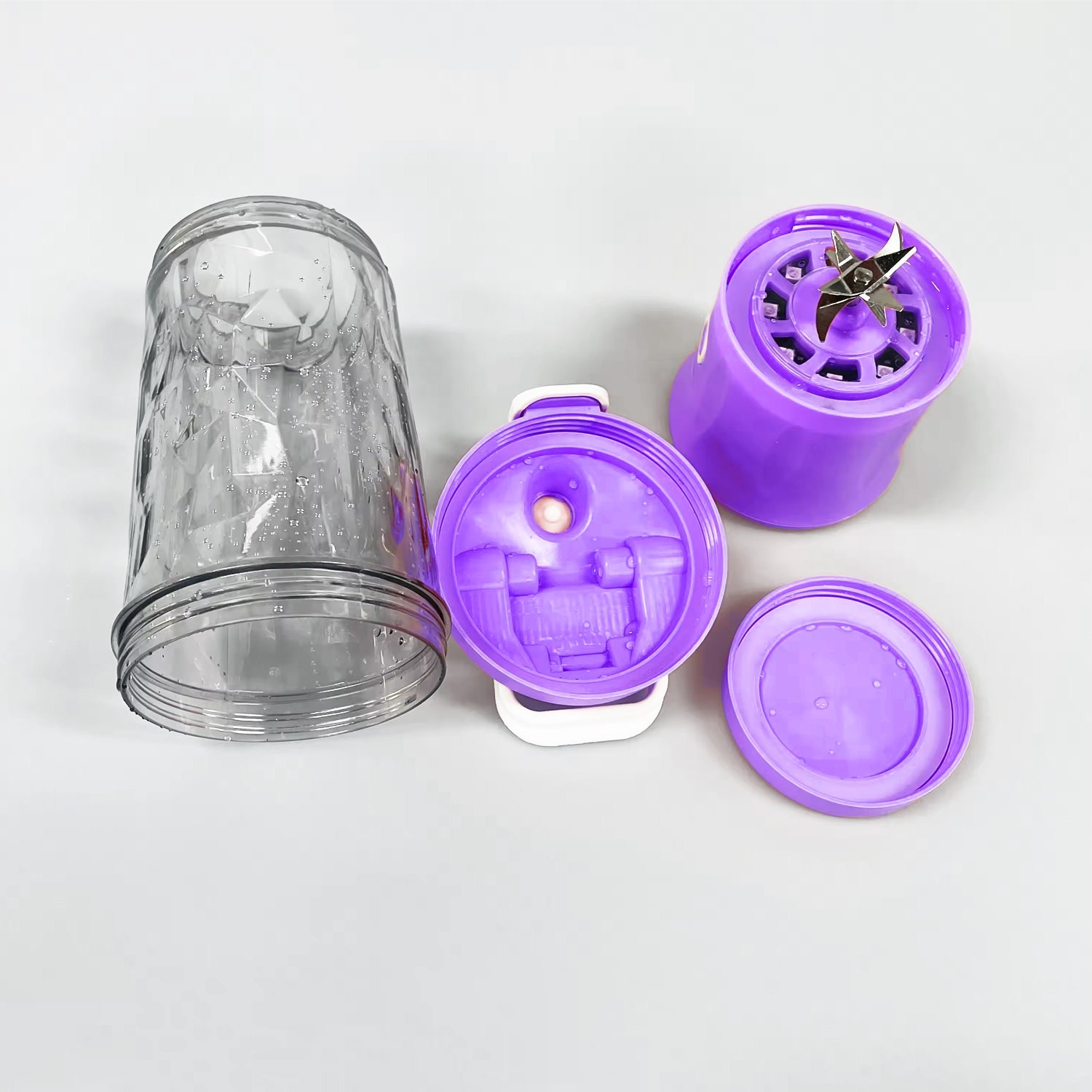 Electric Crusher Juicer with Multicolor LED and USB Charging, 8 Blades (600ML)