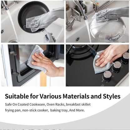 One-Sided Multipurpose Microfiber Cloths, Scrubber (20x20 cm) - Pack of 5