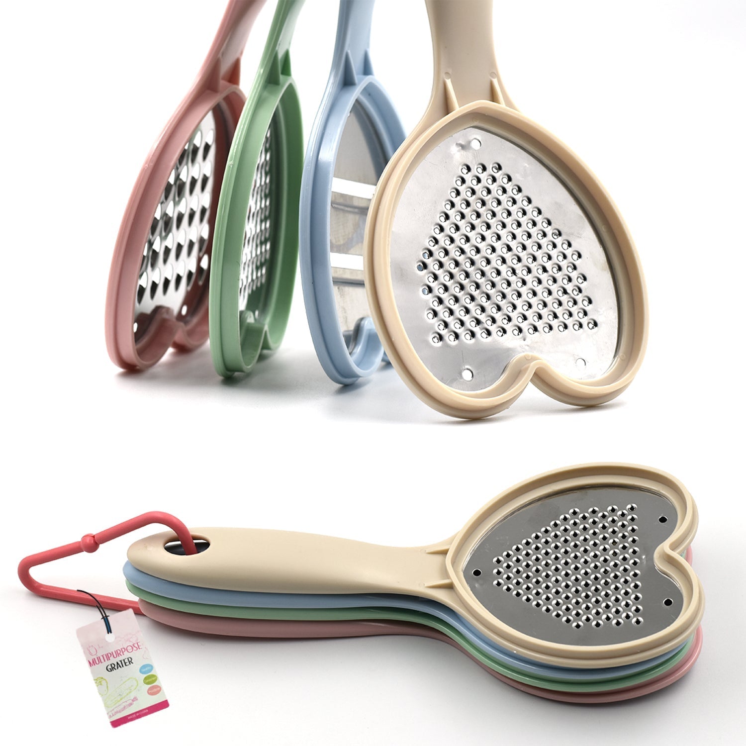 Heart-Shaped Grater & Slicer Set for Kitchen – Multipurpose