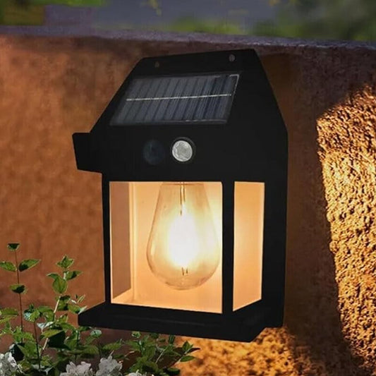 Solar Wall Lantern – Wireless Motion Sensor Dusk-to-Dawn Light