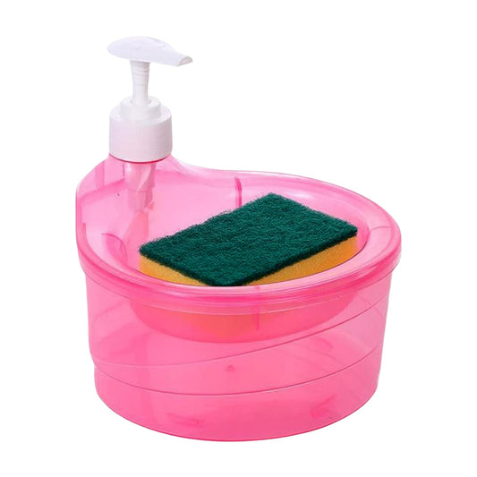 Double Layer Soap Dispenser with Pump & Sponge Holder for Kitchen