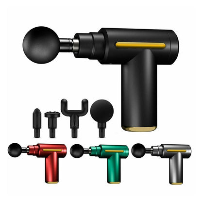 Deep Tissue Percussion Massage Gun – Full Body Pain Relief Machine with 4 Heads & 6 Speed Settings (Cordless, Rechargeable)