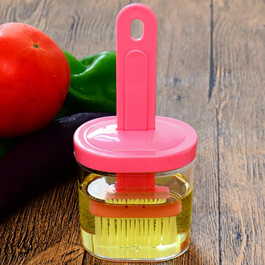 Multi-Purpose Kitchen Oil Brush with Container – Heatproof & BPA-Free