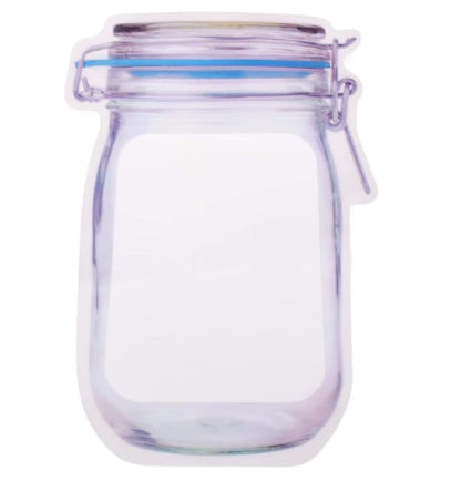Reusable Airtight Seal Plastic Mason Jar Zipper Food Storage Bag (1000ml)