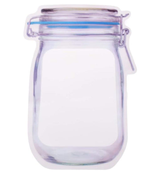 Reusable Airtight Seal Plastic Mason Jar Zipper Food Storage Bag (1000ml)