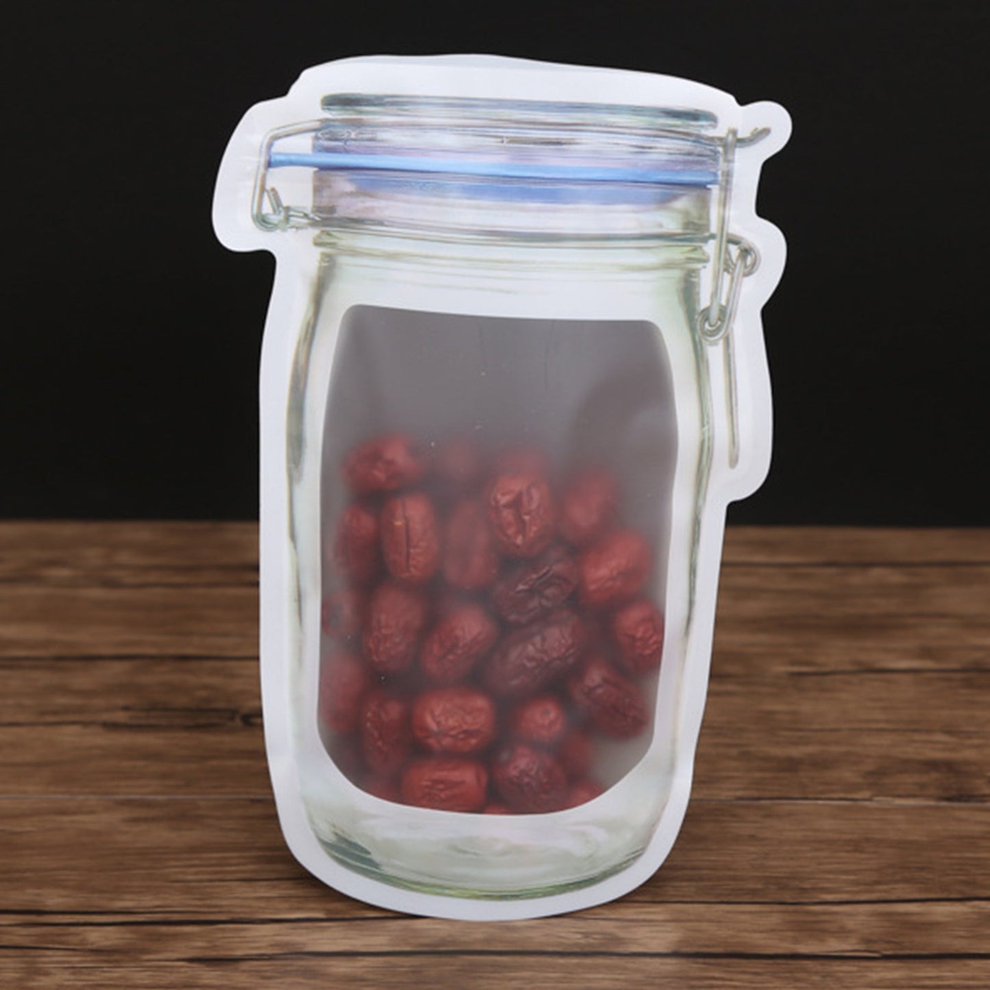 Reusable Airtight Seal Plastic Mason Jar Zipper Food Storage Bag (1000ml)