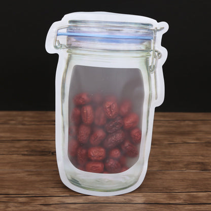 Reusable Airtight Seal Plastic Mason Jar Zipper Food Storage Bag (1000ml)