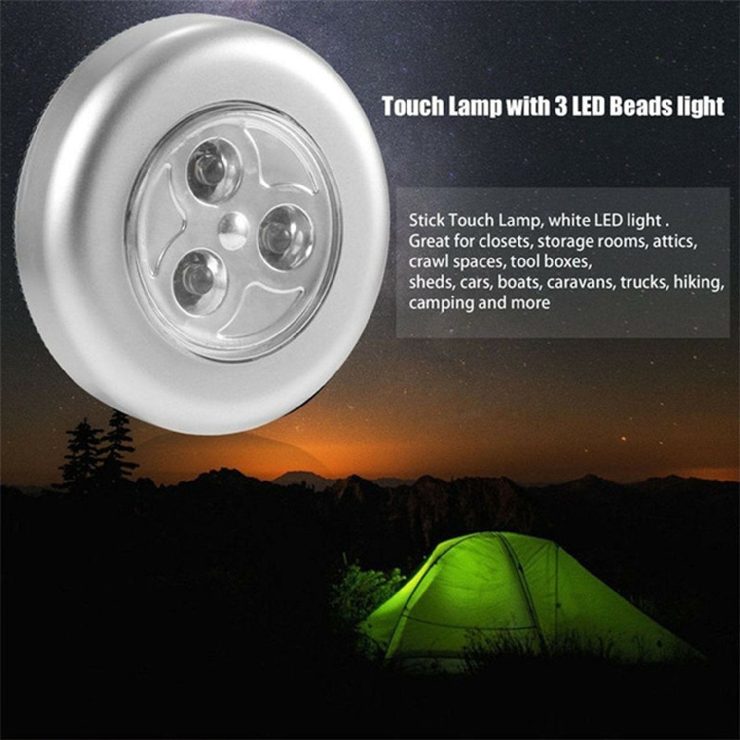 Cordless LED Touch Light – Stick-On Tap Lamp for Wardrobe & Cabinets