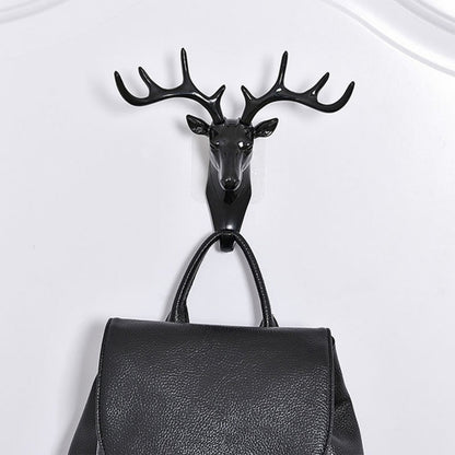 Deer Head Self-Adhesive Wall Hook – Decorative Antler Hanger (No Drilling)