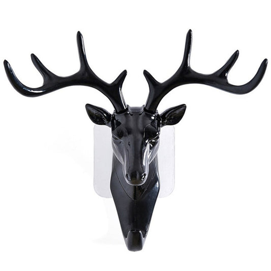 Deer Head Self-Adhesive Wall Hook – Decorative Antler Hanger (No Drilling)