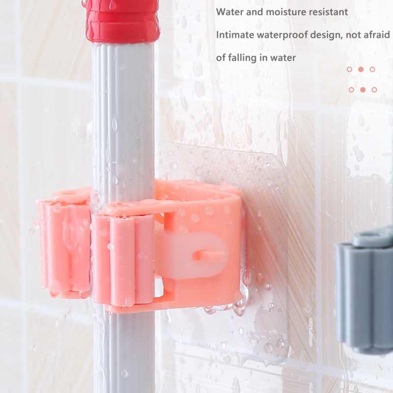 Self-Adhesive Mop and Broom Holder – Wall-Mounted