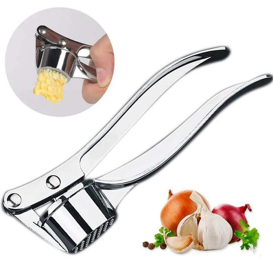 Stainless Steel Garlic Press Crusher – Multi-Purpose Garlic, Ginger & Lemon Squeezer