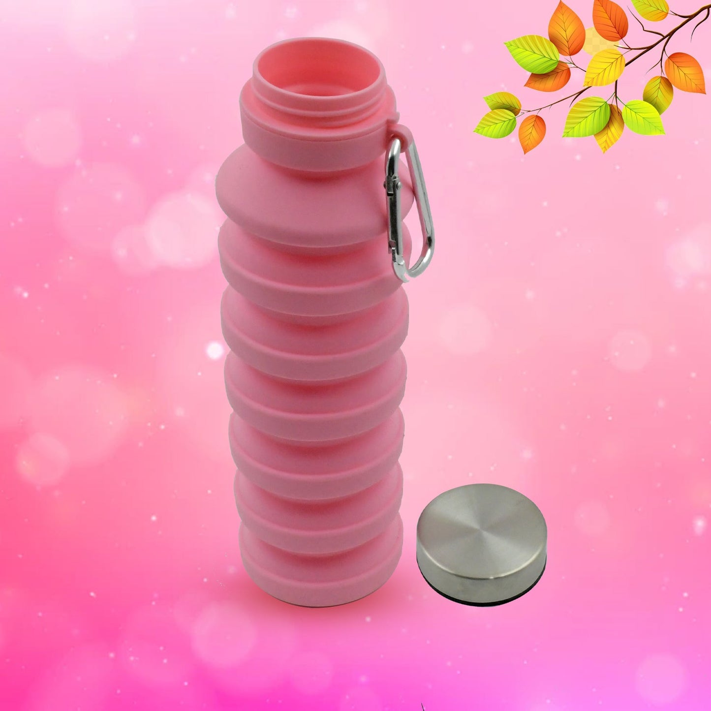 Foldable Silicone Water Bottle – Leak-Proof, Portable, Reusable for Travel, Gym & Outdoor (1 Pc / 24 cm Foldable)
