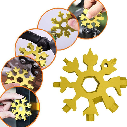 18-in-1 Snowflake Multi-Tool – Bottle Opener, Screwdriver & Wrench