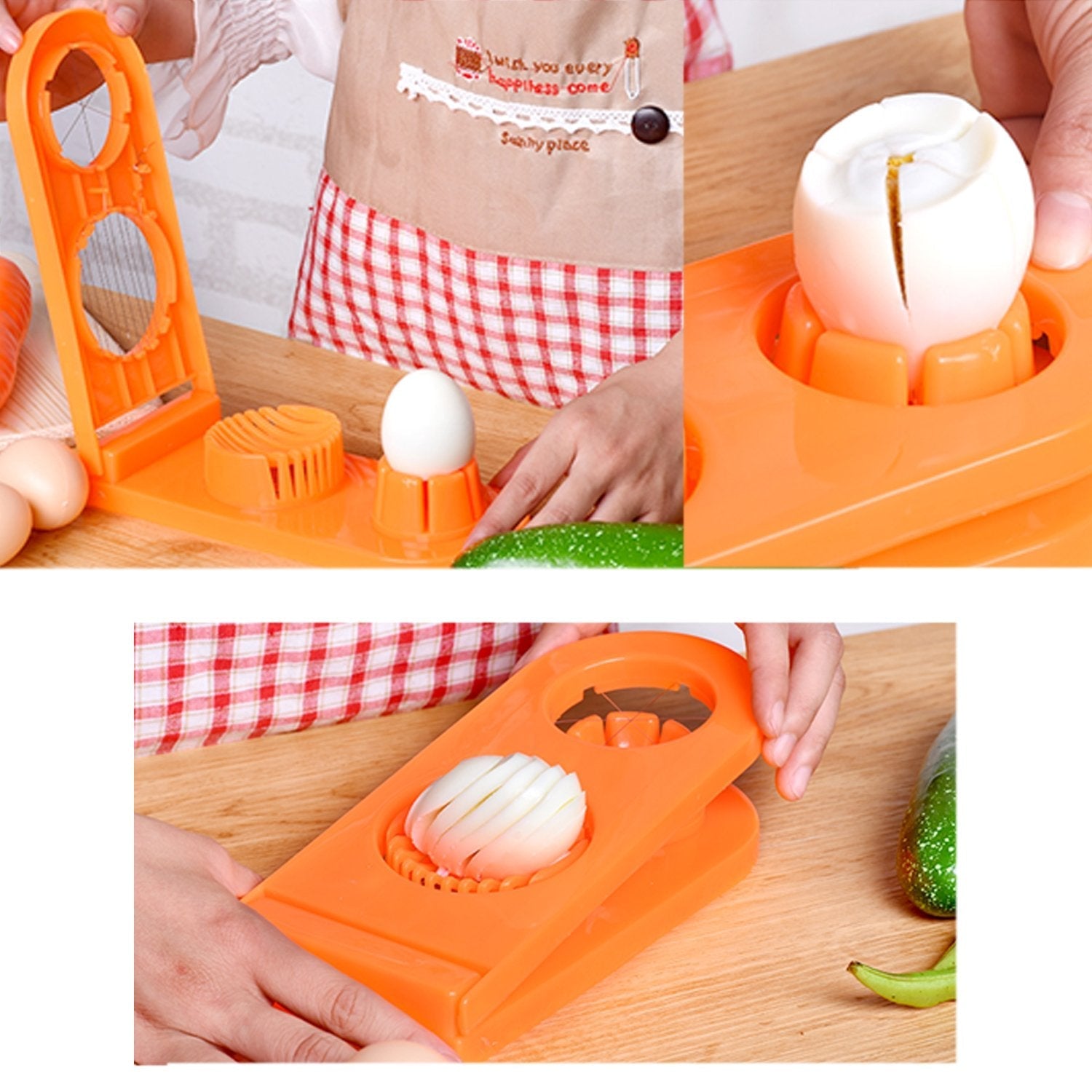2-in-1 Egg Cutter & Slicer with Stainless Steel Wires