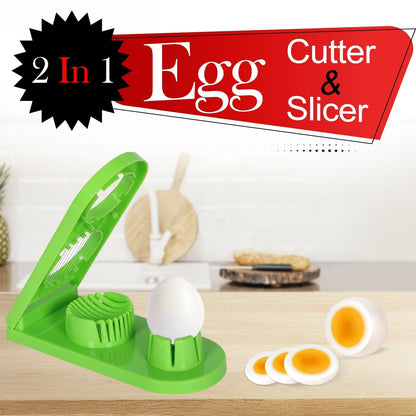 2-in-1 Egg Cutter & Slicer with Stainless Steel Wires