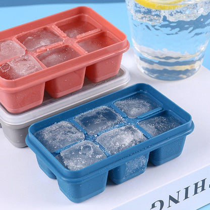 6-Grid Silicone Ice Tray – Flexible & Compact Ice Cube Mold for Household Use