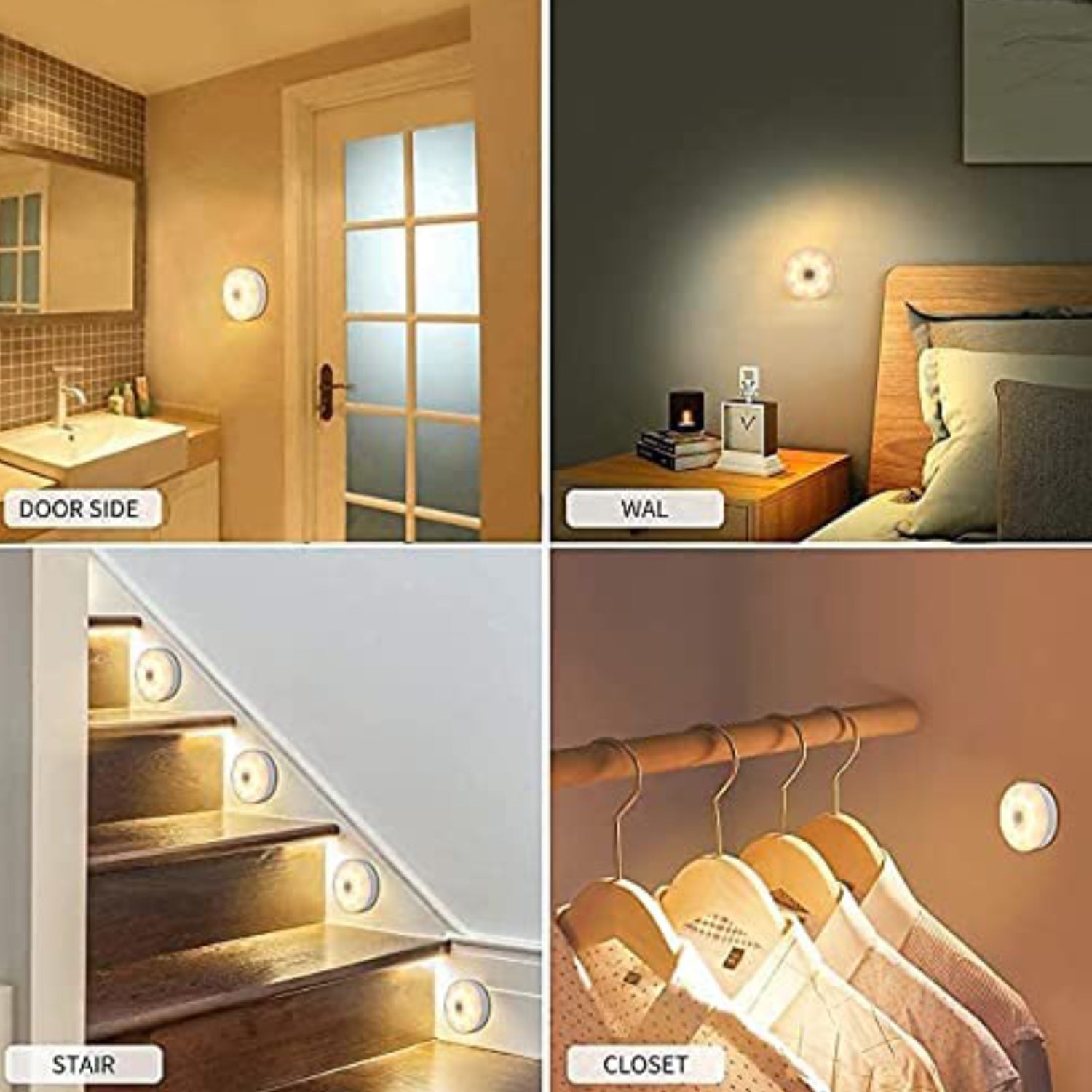Round Shape 8 LED Motion Sensor Induction Light