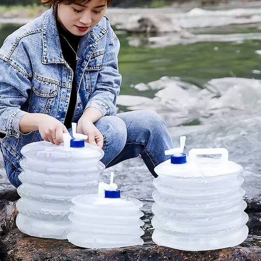 Outdoor Camping Collapsible Portable Water Container – 10L, BPA-Free with Tap Valve & Handle