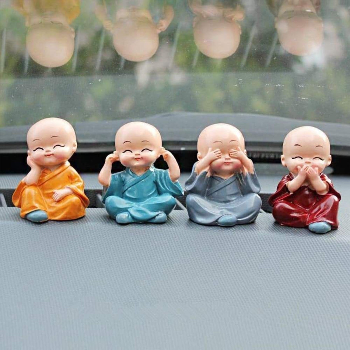 Baby Buddha Showpiece Set (4 Pcs) – Decorative Figurines for Home & Office