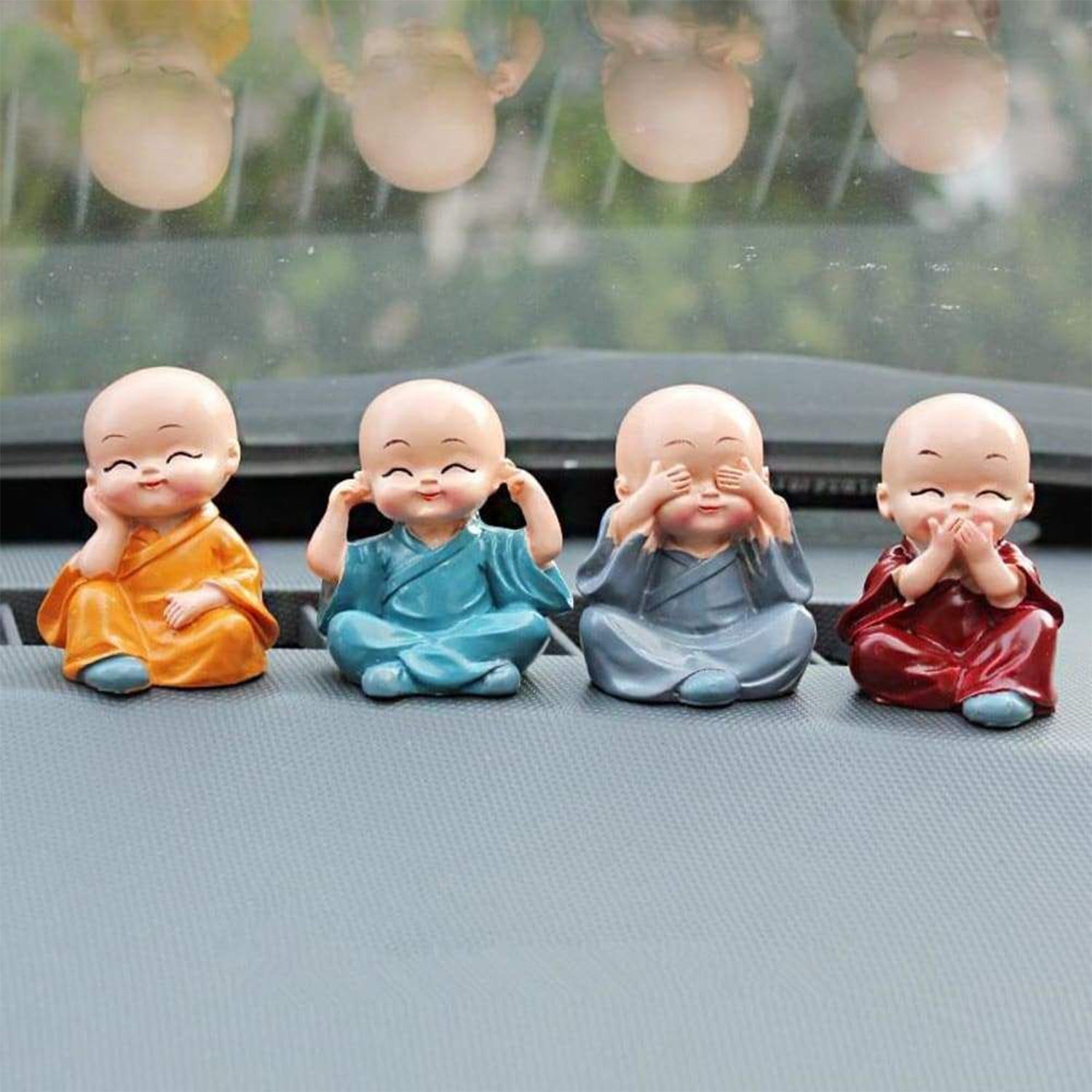 Baby Buddha Showpiece Set (4 Pcs) – Decorative Figurines for Home & Office
