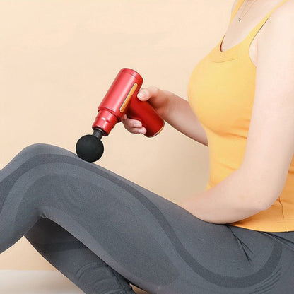 Deep Tissue Percussion Massage Gun – Full Body Pain Relief Machine with 4 Heads & 6 Speed Settings (Cordless, Rechargeable)