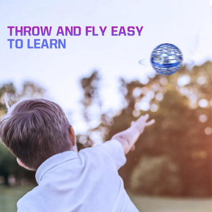 Flying Ball Toy with RGB Lights – USB Rechargeable 360° Spinner Drone Orb for Kids & Adults