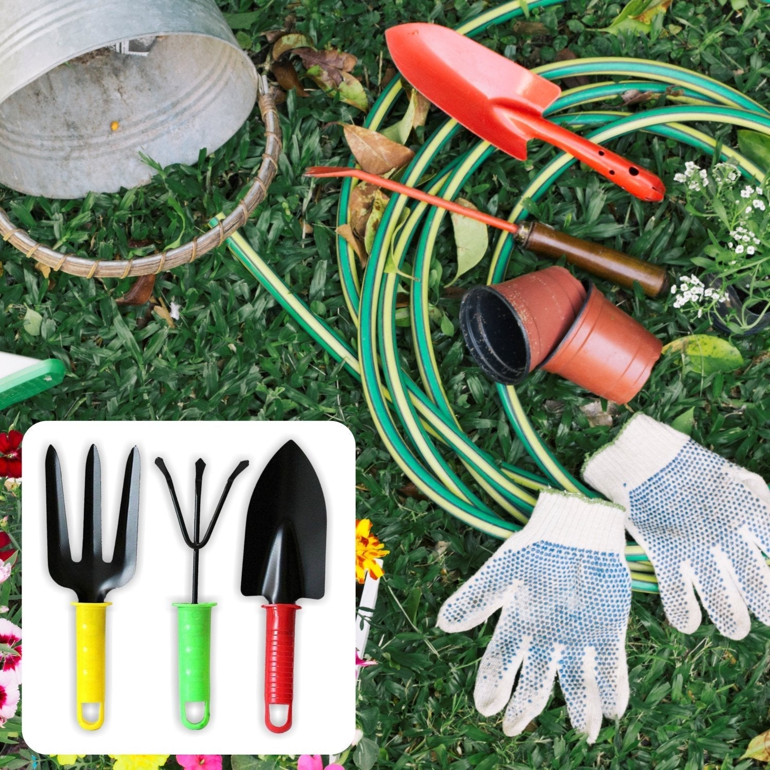 Colorful Garden Tool Set – 3-Piece Hand Tools for Digging & Planting