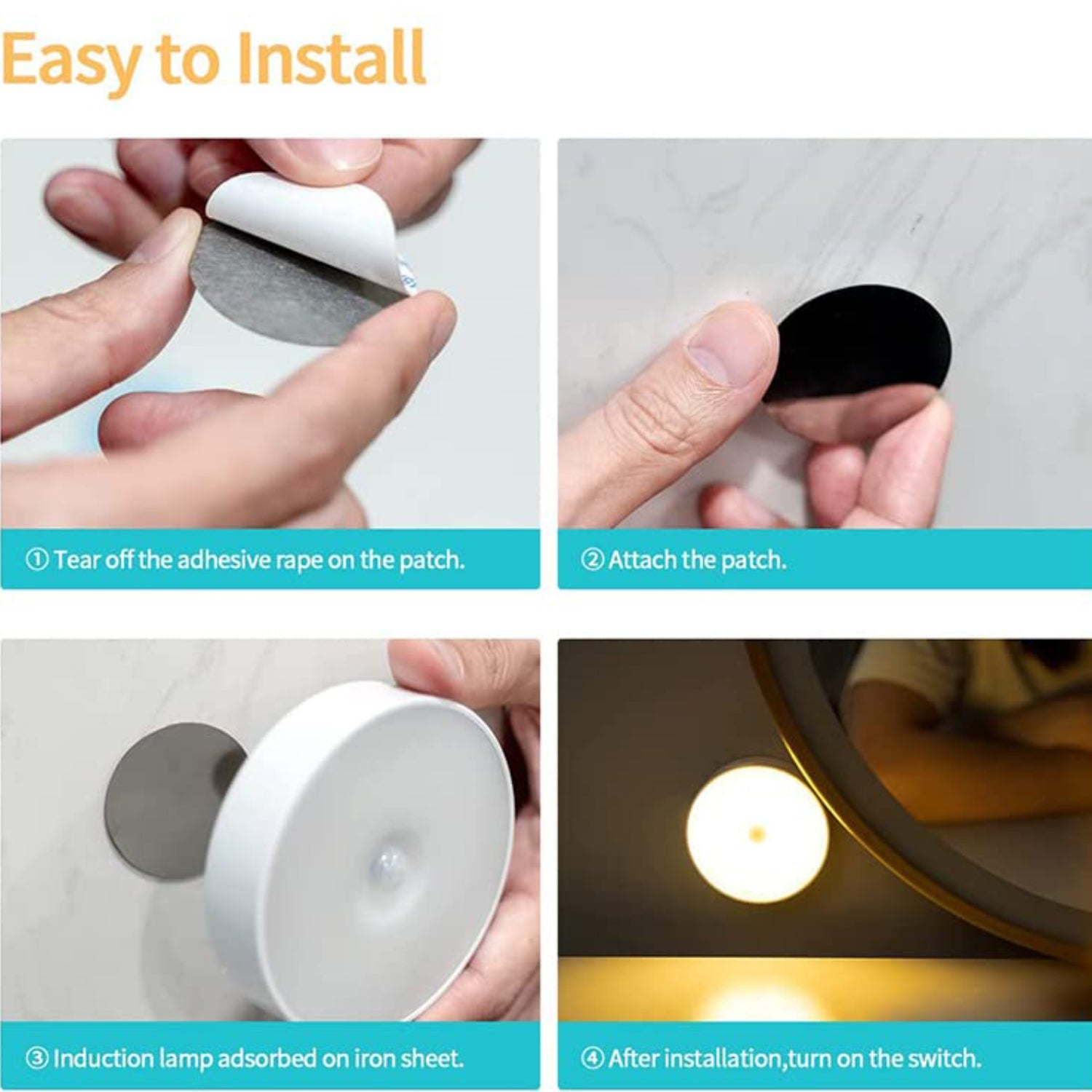 Round Shape 8 LED Motion Sensor Induction Light