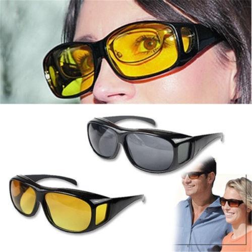 Night HD Vision Driving Anti-Glare Eyeglasses – Yellow Lens with Side Protection