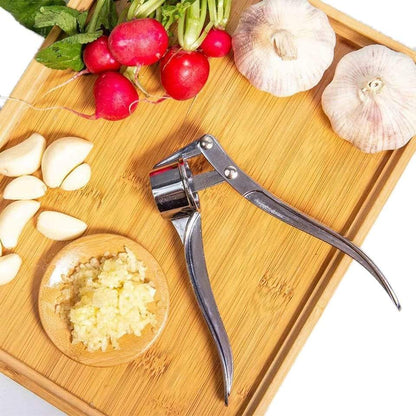 Stainless Steel Garlic Press Crusher – Multi-Purpose Garlic, Ginger & Lemon Squeezer