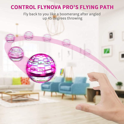 Flying Ball Toy with RGB Lights – USB Rechargeable 360° Spinner Drone Orb for Kids & Adults