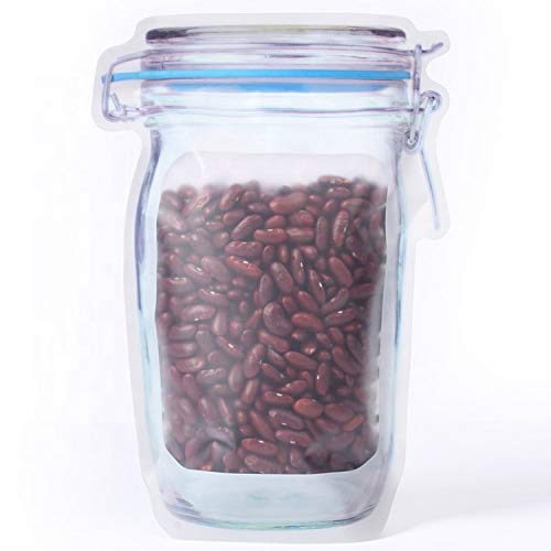Reusable Airtight Seal Plastic Mason Jar Zipper Food Storage Bag (1000ml)
