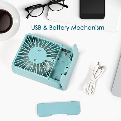 Portable Desk Fan with 3-Speed Settings – USB & Battery Operated
