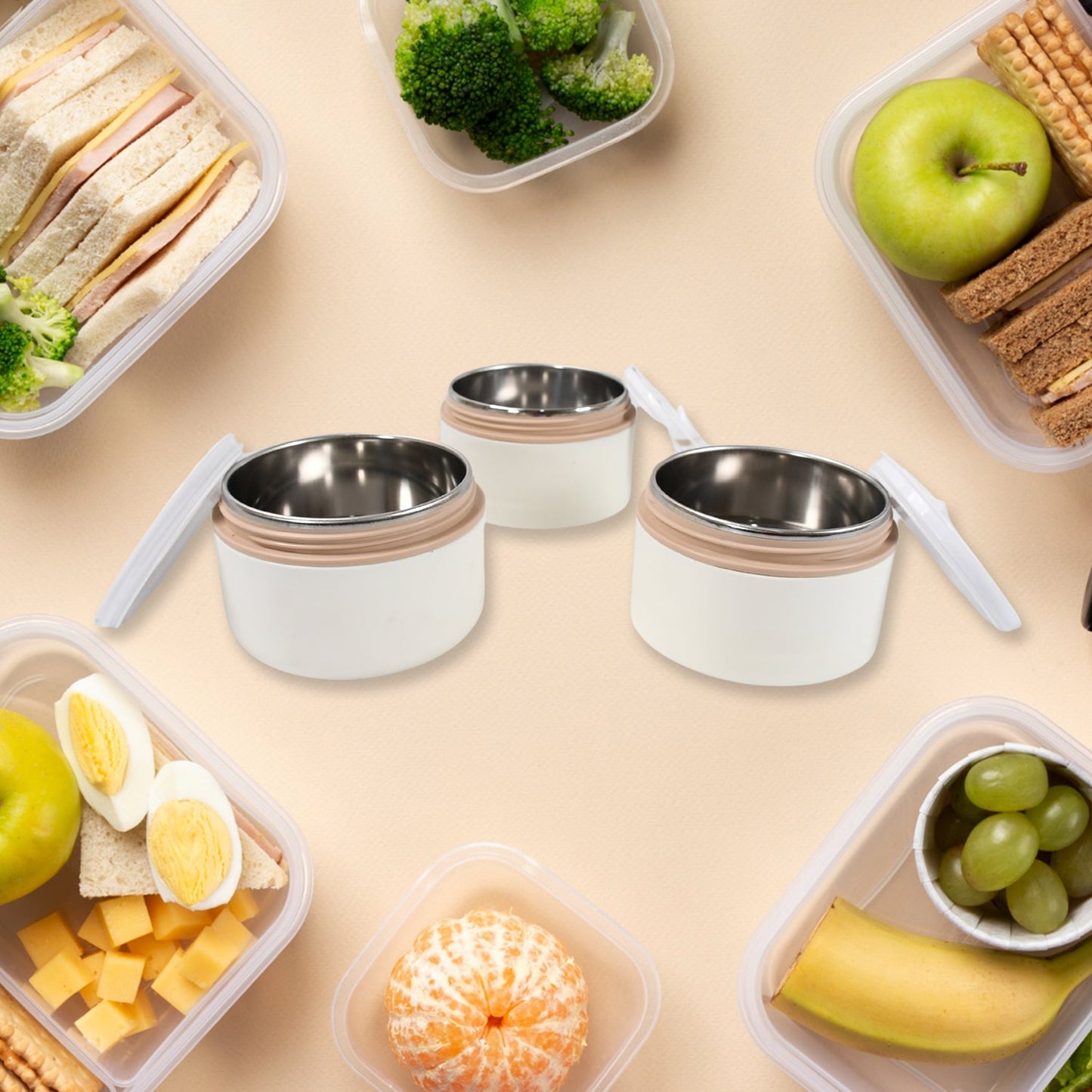 Ganesh Smart Stack 3-Layer Stainless Steel Airtight Lunch Box