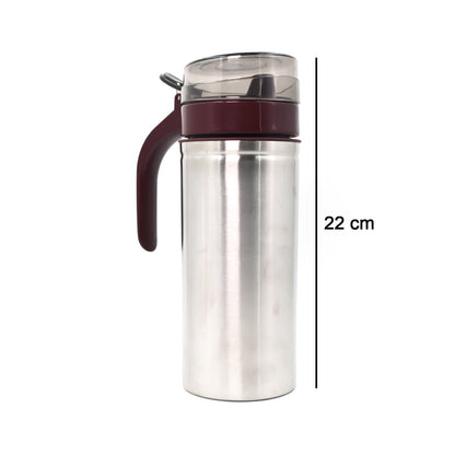 Stainless Steel Oil Dispenser with Small Nozzle – 750ml Leak-Proof Jar