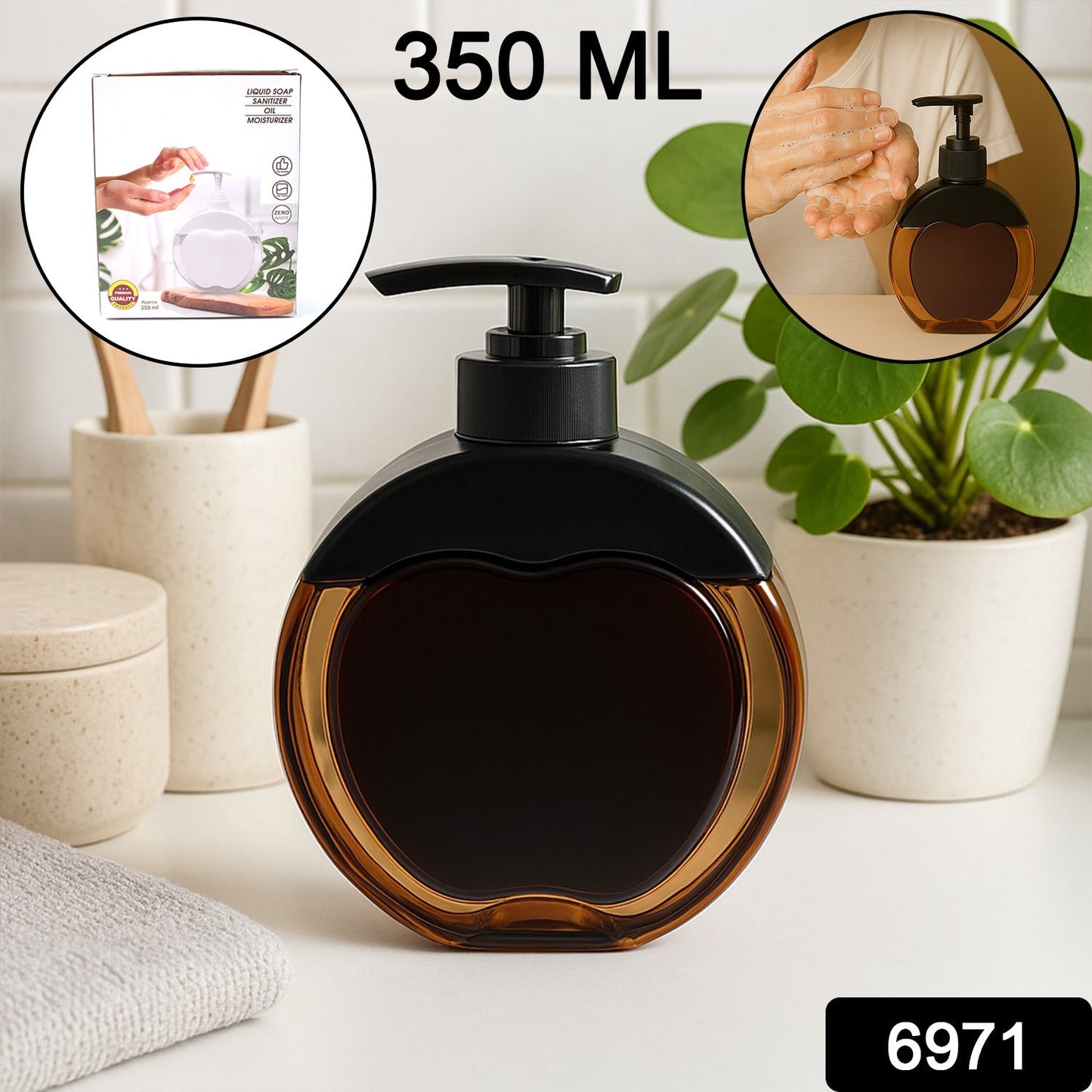 Refillable Apple-Shaped Liquid Soap Dispenser – 350 ML