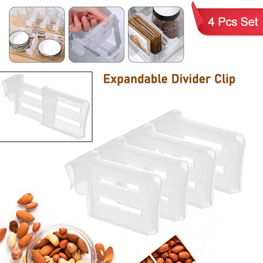 Refrigerator Drawer Divider Clips & Storage Organizers – Set of 4