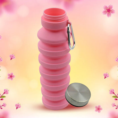 Foldable Silicone Water Bottle – Leak-Proof, Portable, Reusable for Travel, Gym & Outdoor (1 Pc / 24 cm Foldable)