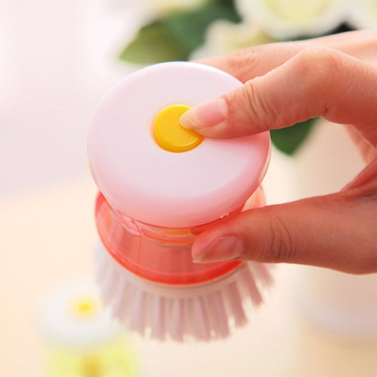 Cleaning Brush with Liquid Soap Dispenser – Scrubber for Dishes, Pans & Pots