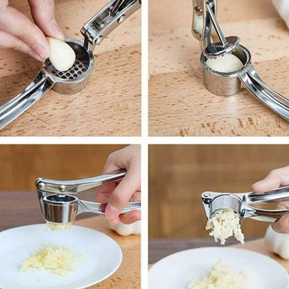 Stainless Steel Garlic Press Crusher – Multi-Purpose Garlic, Ginger & Lemon Squeezer