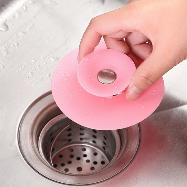 Creative 2-in-1 Silicone Sink Strainer & Drain Cover (1 Pc)