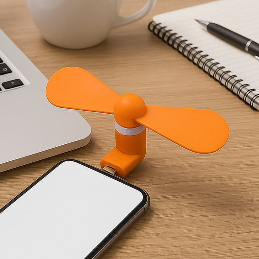 Mini USB Fan with MicroUSB Port – Portable Personal Fan for Instant Cooling