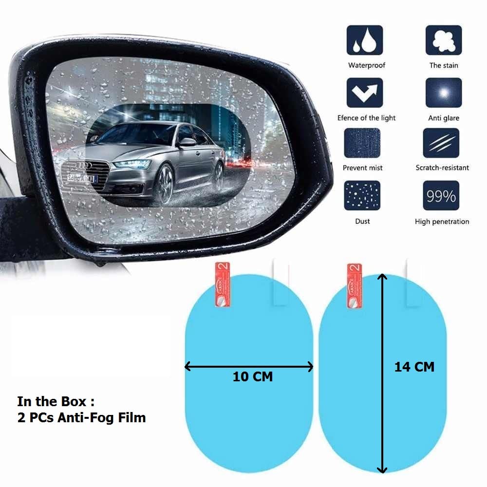 Anti-Fog & Scratch Rearview Mirror Film – HD Clear Sticker (1 pc)