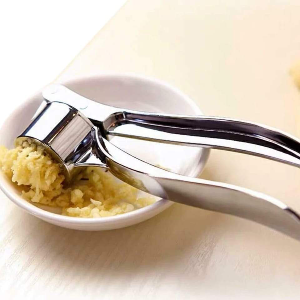 Stainless Steel Garlic Press Crusher – Multi-Purpose Garlic, Ginger & Lemon Squeezer
